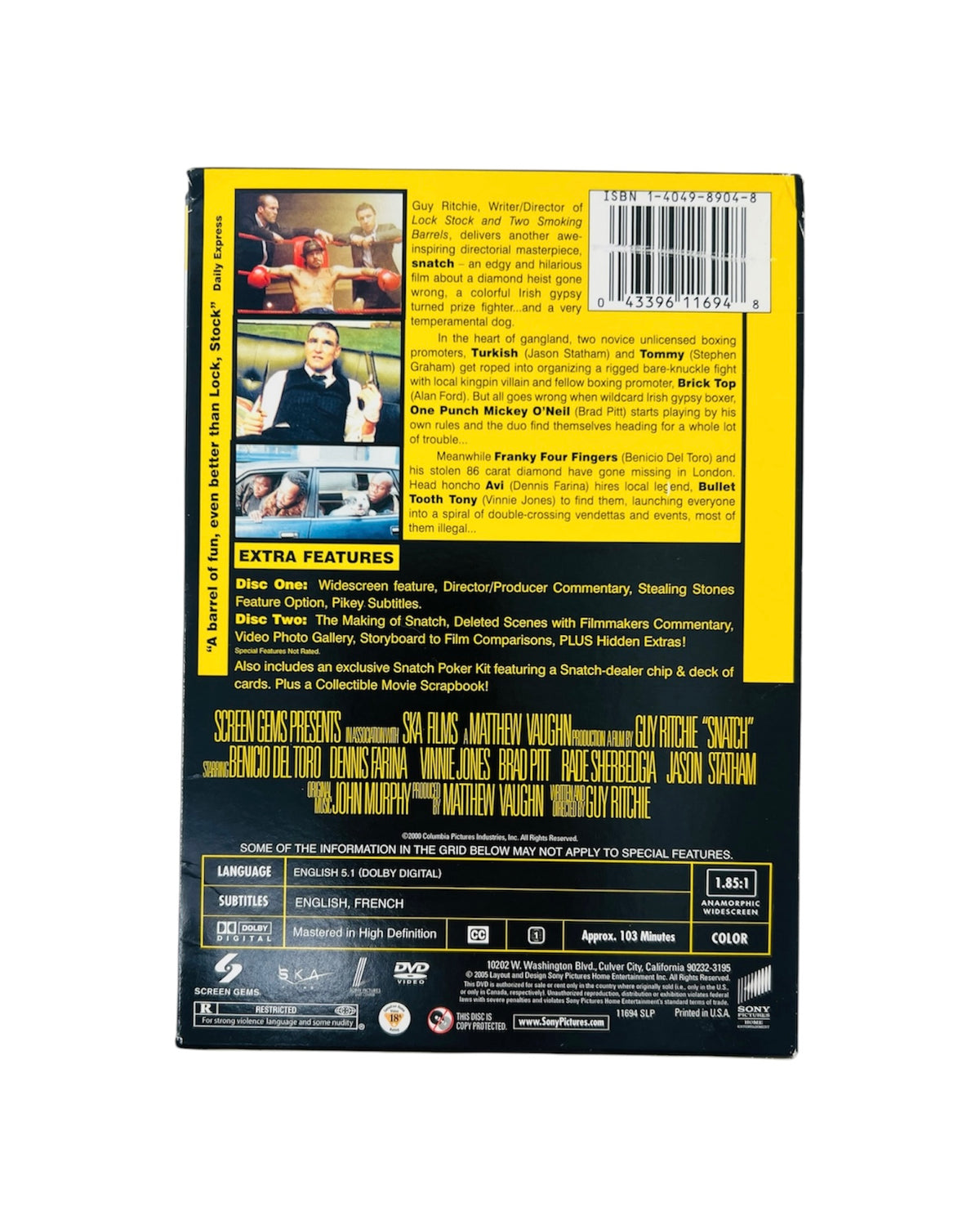 Snatch (2000) Deluxe Edition DVD + Poker Kit Set