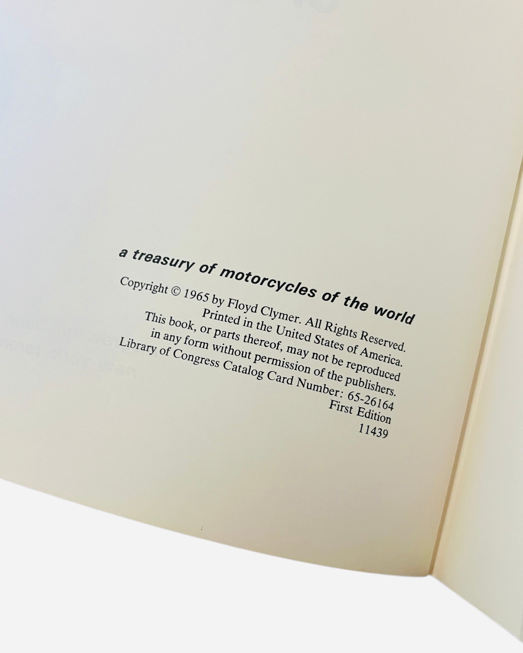Vintage 1st Edition 'A Treasury of Motorcycles of the World' 1965
