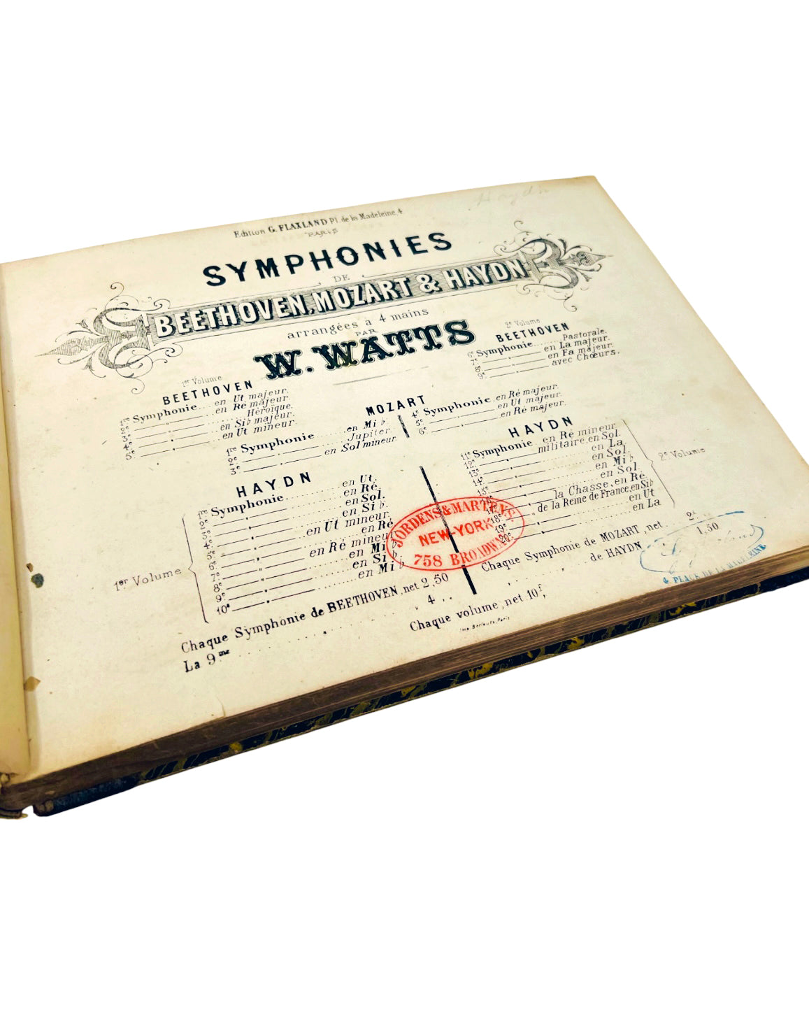 Antique Symphonies Scorebook, 1864