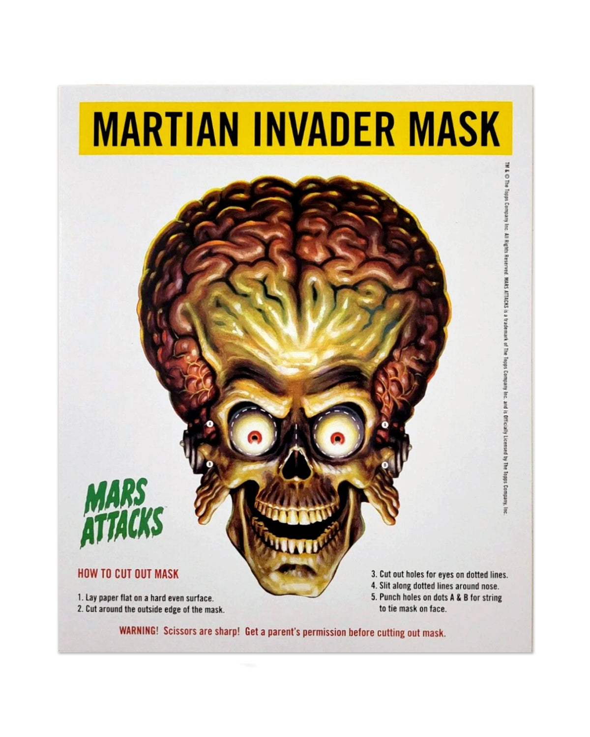 Mars Attacks! (1996) Martian Invader Cut-Out Mask