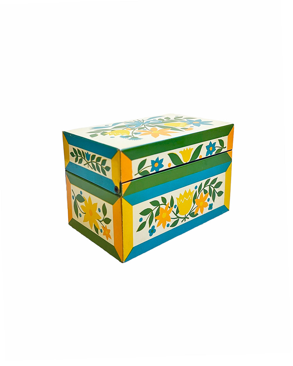 Vintage Mod Floral Metal Box