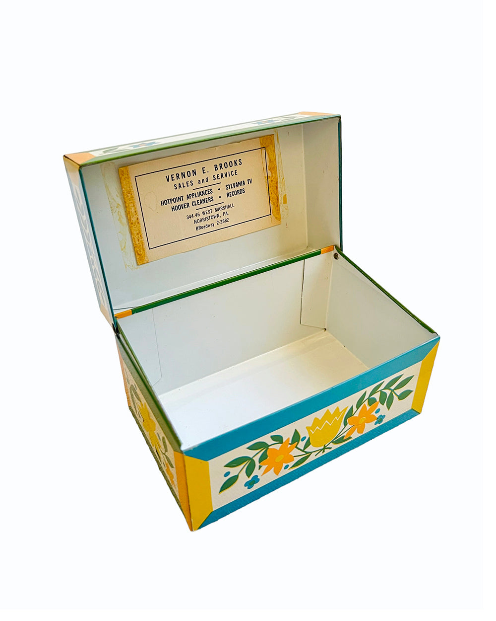 Vintage Mod Floral Metal Box