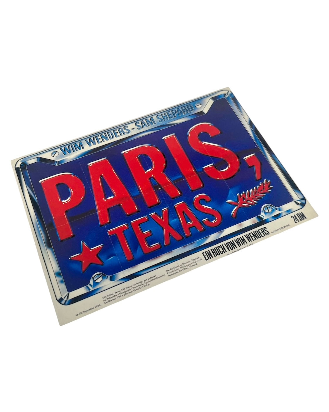 Vintage 1984 ‘Paris, Texas’ European Promo Card