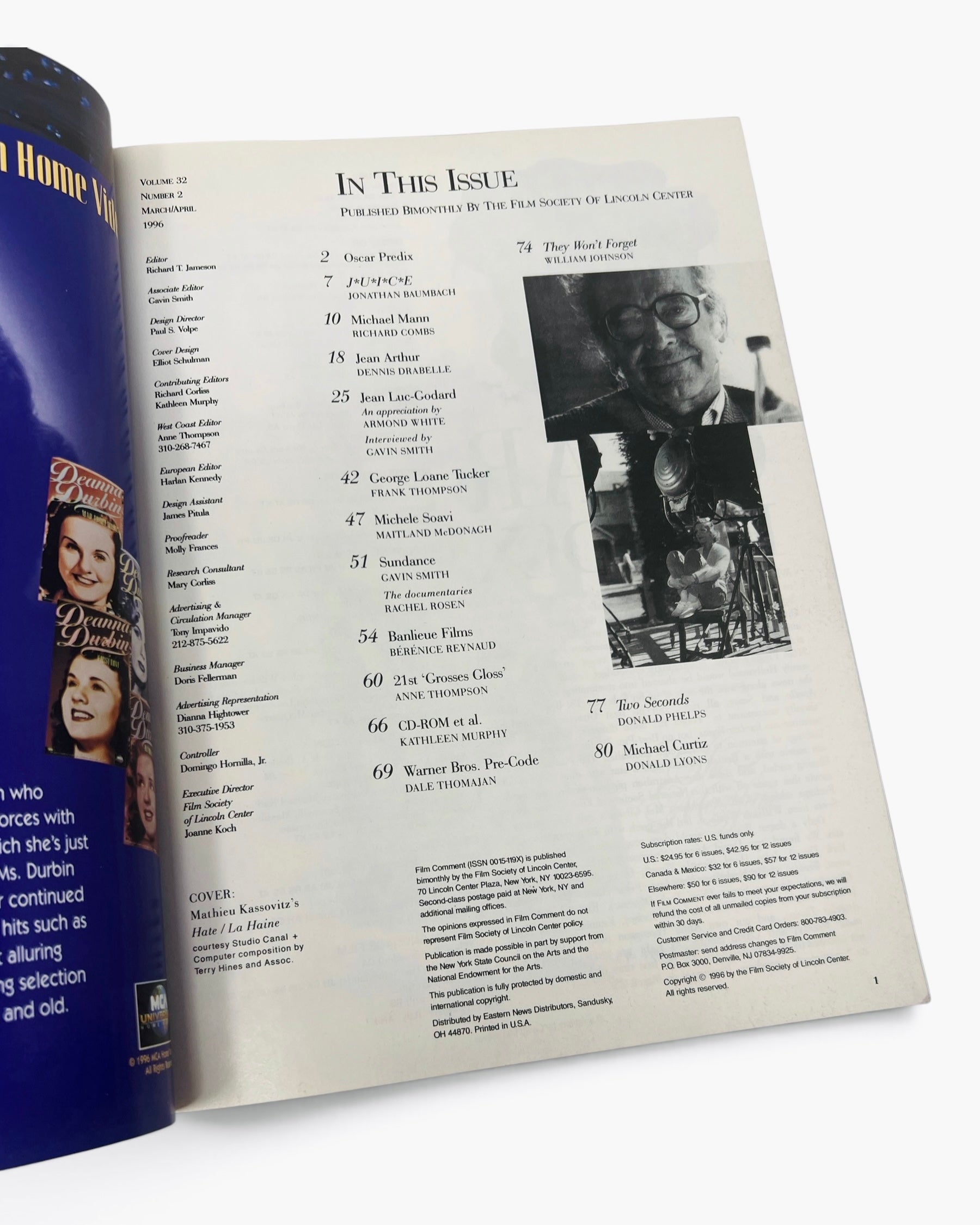 Vintage 1996 Film Comment Magazine; La Haine Cast Cover