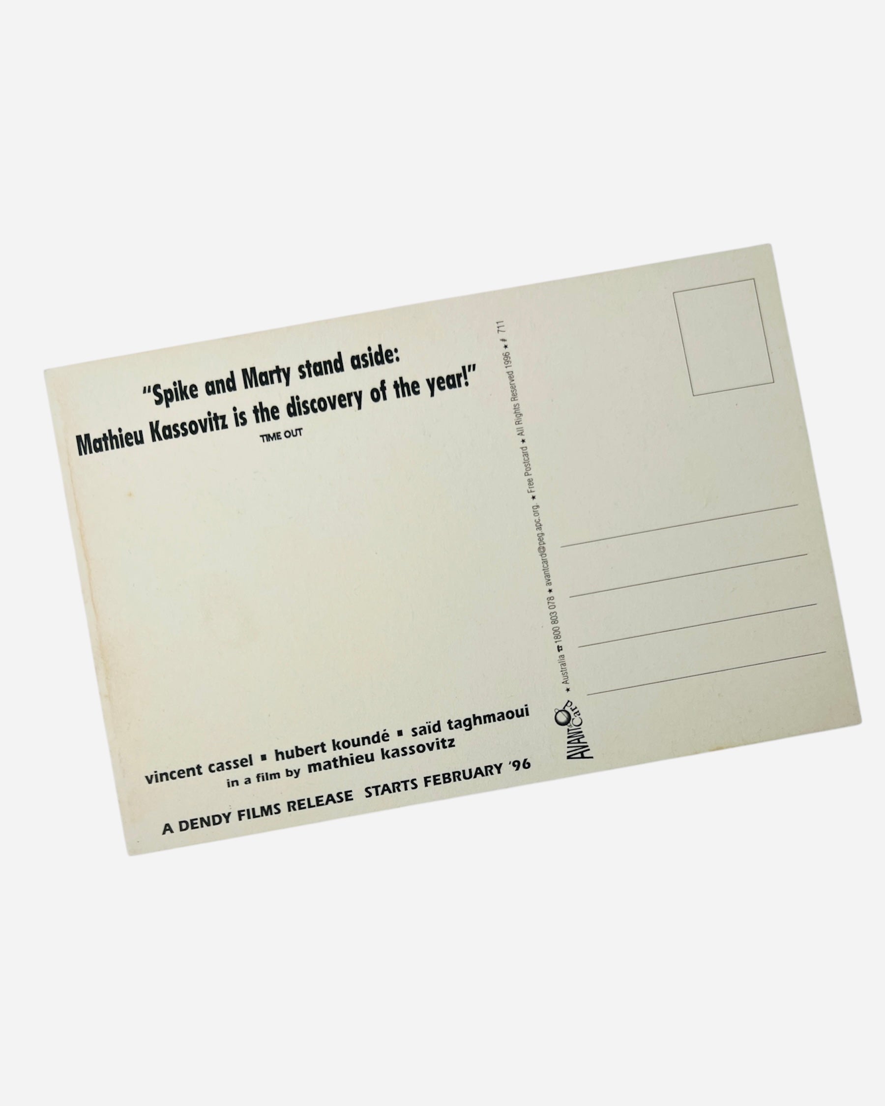 Vintage La Haine (1995) Theatrical Release Promo Postcard