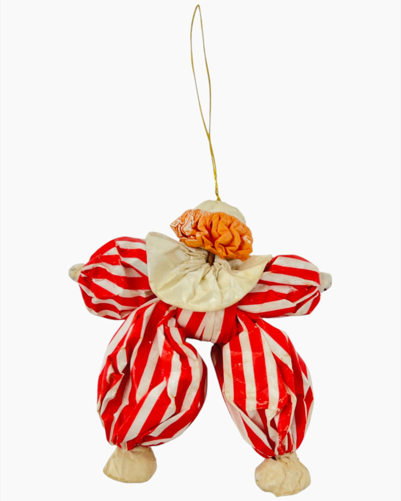 Vintage Papier-Mâché Puffy Clown Ornament