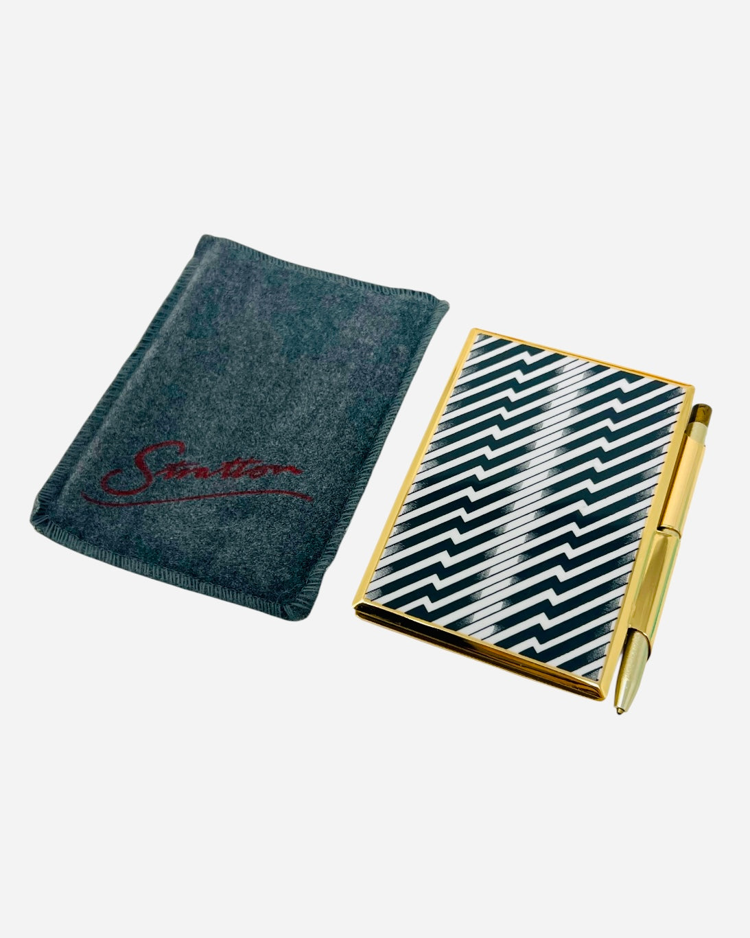 Vintage Zigzag Enamel Pocket Notepad, 1980s