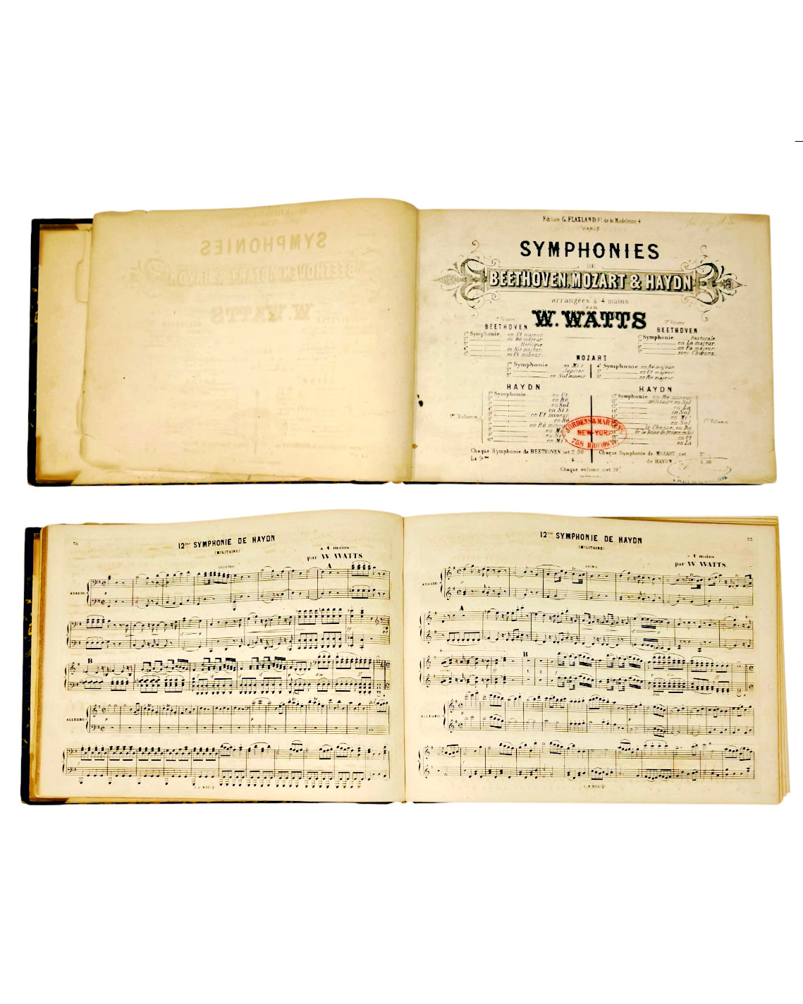 Antique "Symphonies de Beethoven, Mozart & Haydn" Scorebook, 1864