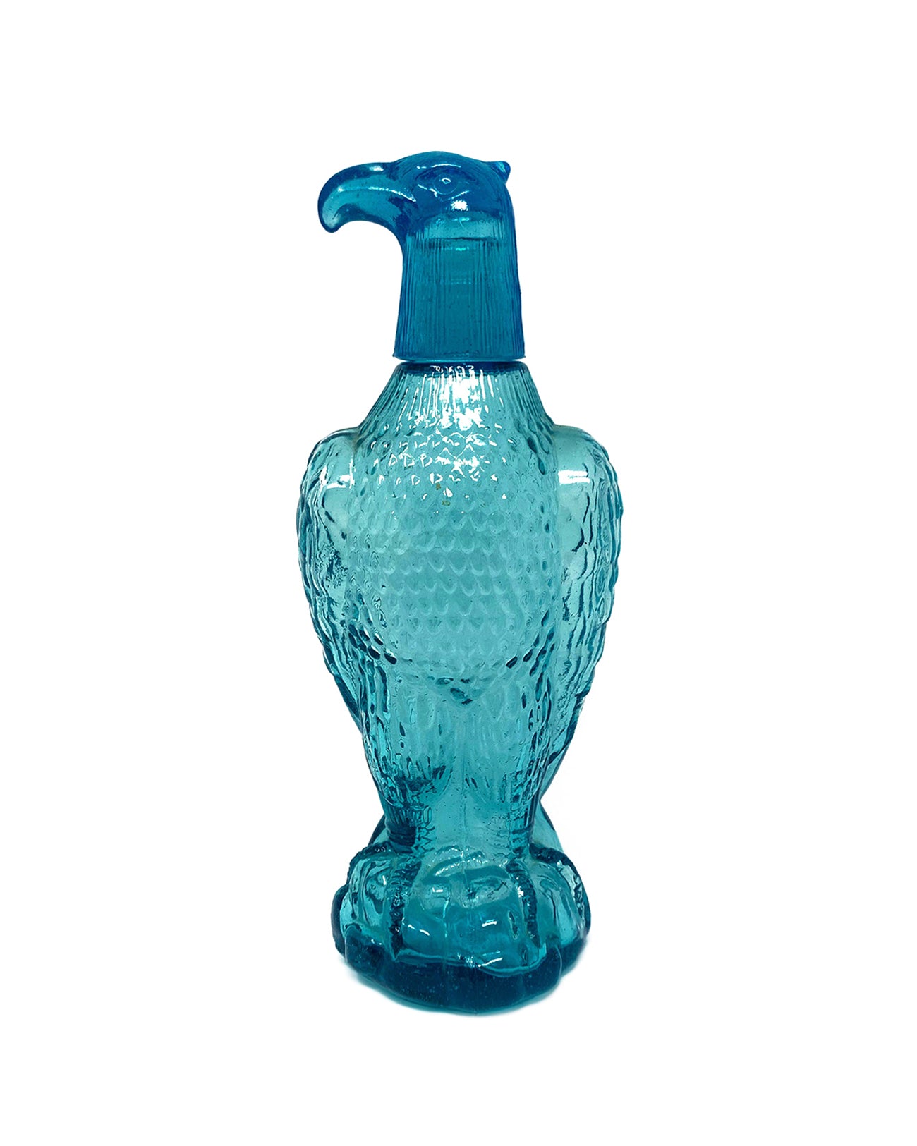 Vintage Blue Eagle Glass Decanter