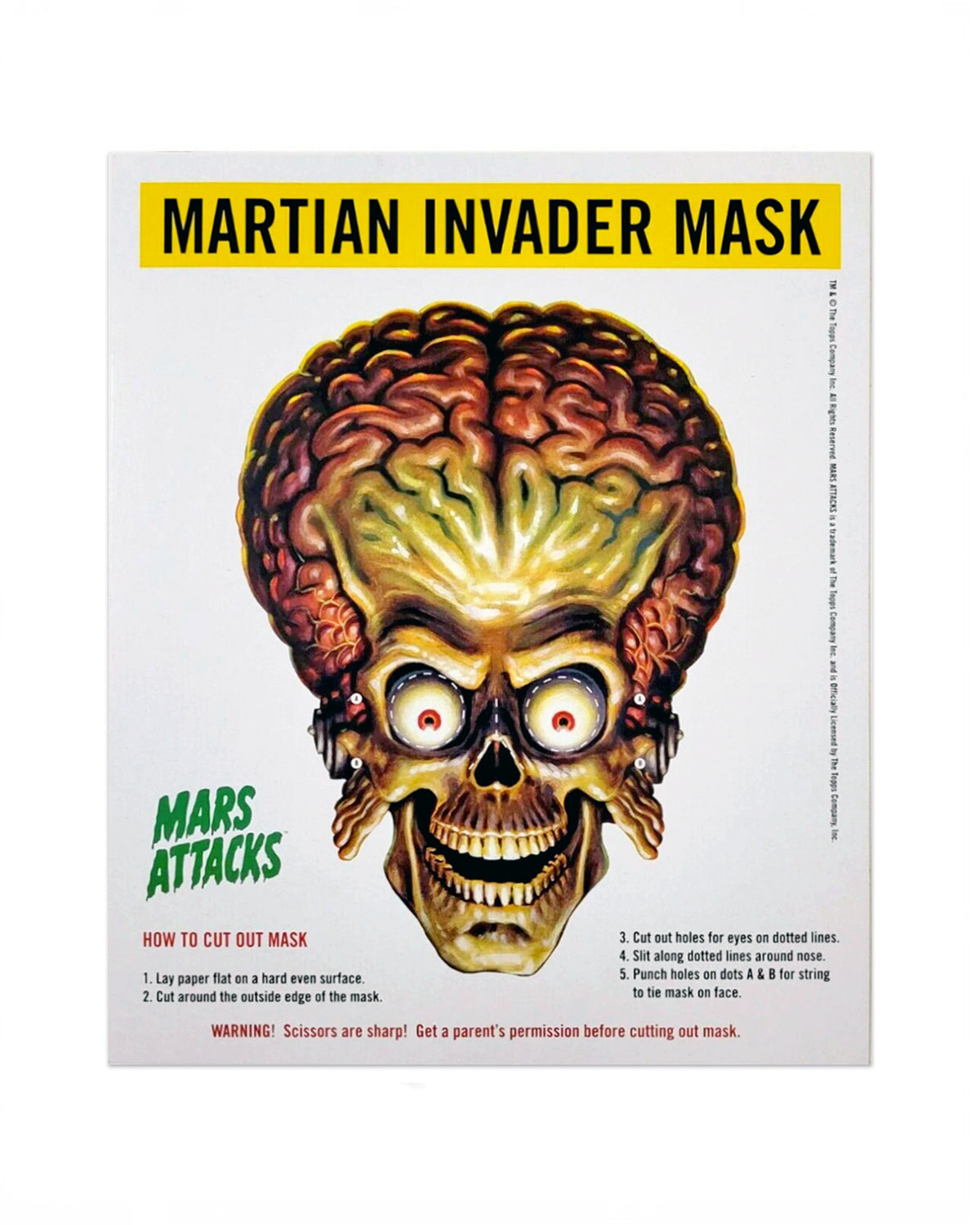 Mars Attacks! (1996) Martian Invader Cut-Out Mask