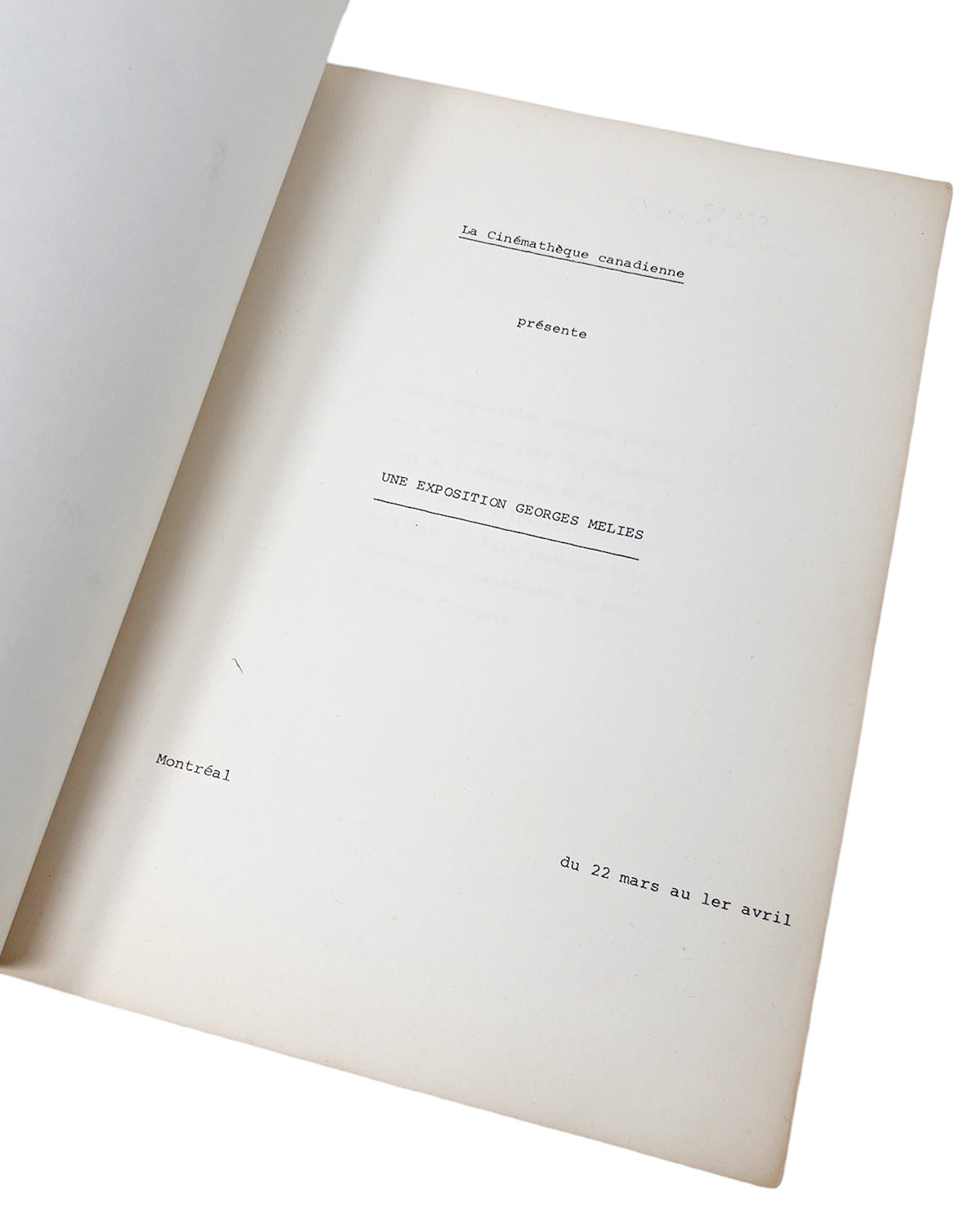 Vintage George Méliès Exhibition Program