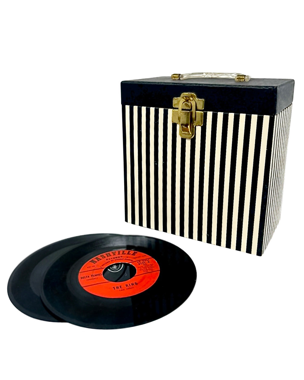 Vintage Striped 45 RPM Record Carrier
