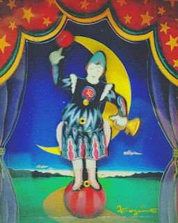 Koji Murai Clown Museum Animated Music Box&Clock Tiawan/Japan Sankyo"La