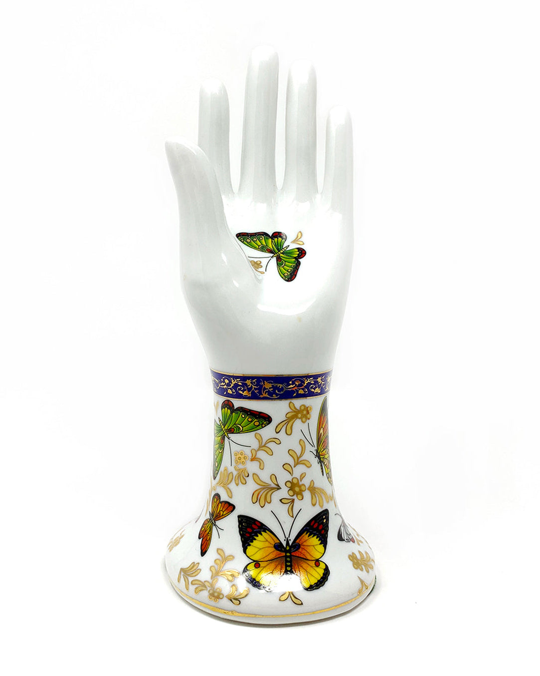 Vintage Porcelain Hand with Butterflies