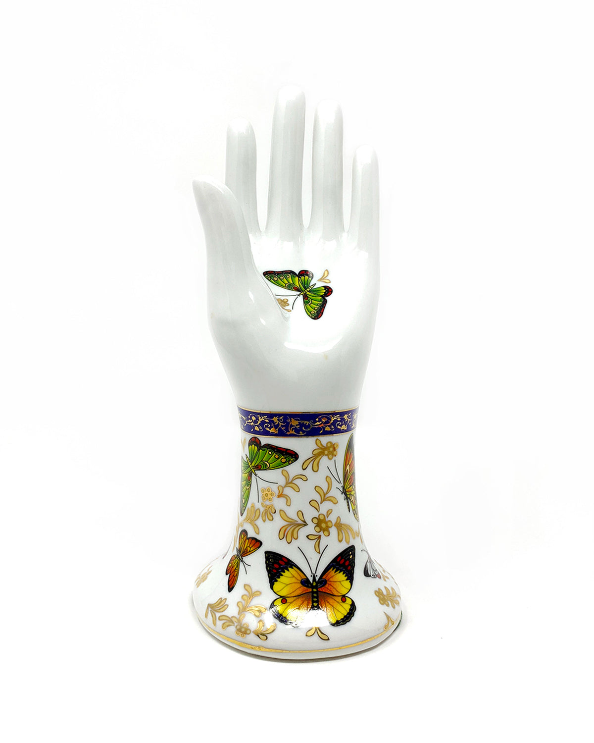 Vintage Porcelain Hand with Butterflies