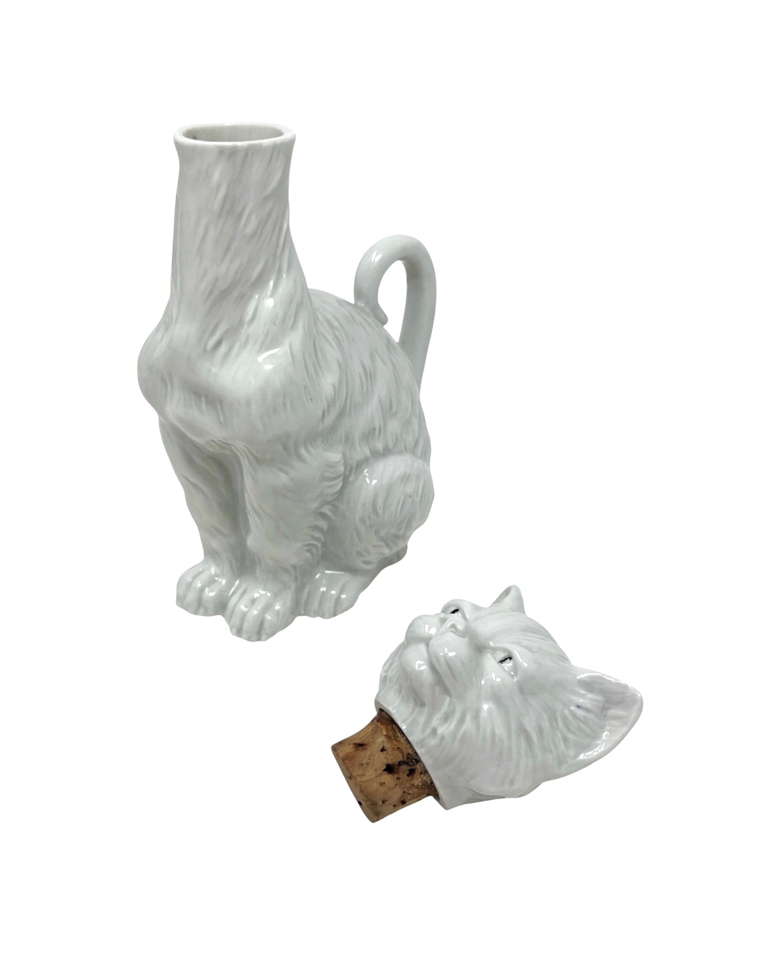 Vintage Porcelain Cat Decanter