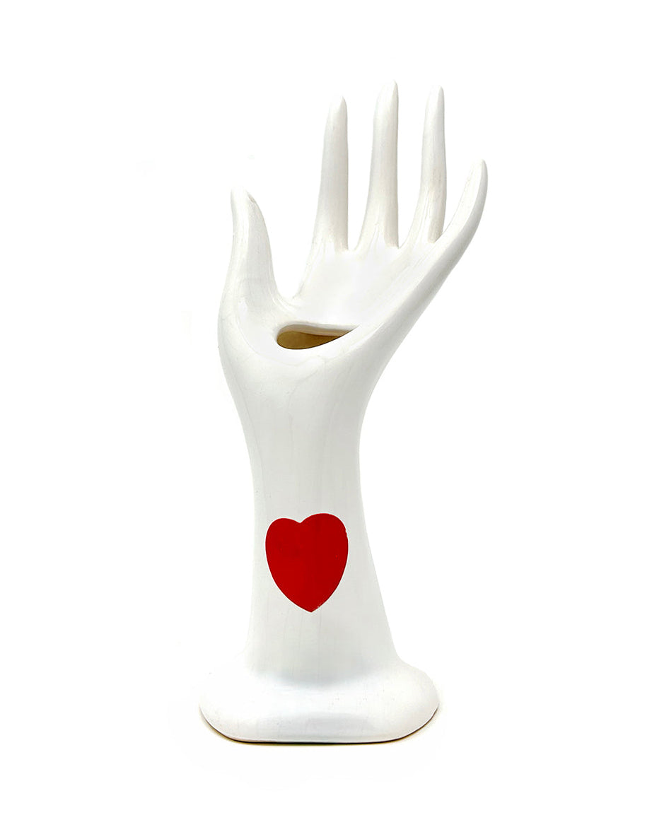 Vintage 70s Heart Hand Vase / Ring Holder