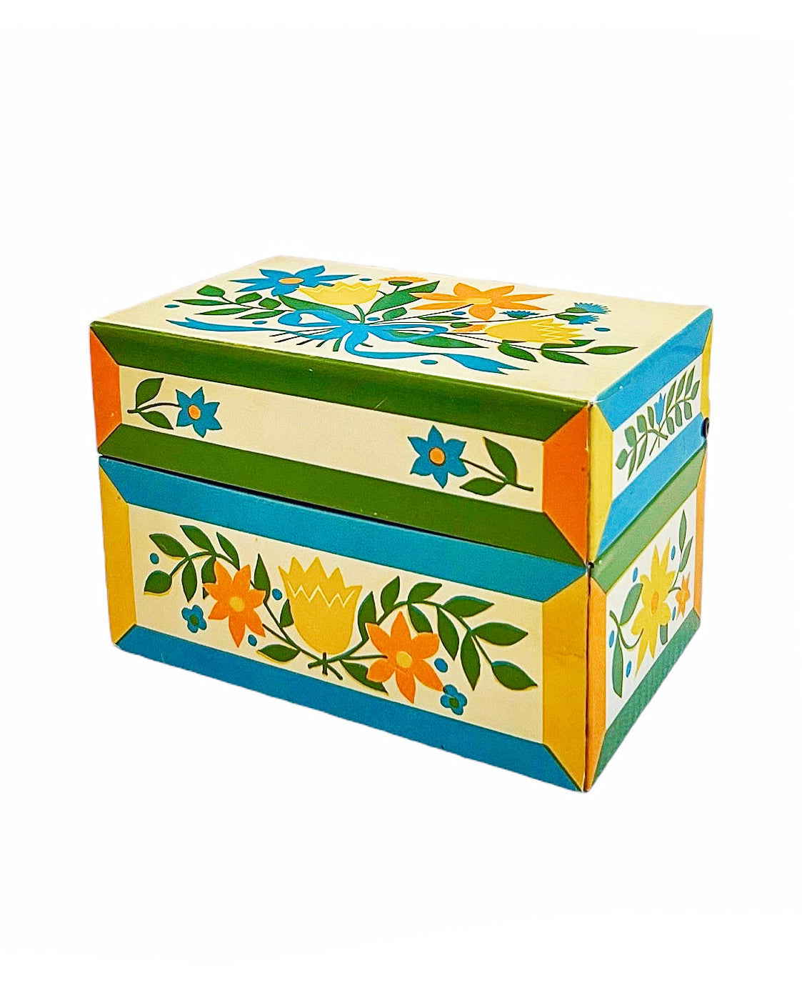 Vintage Mod Floral Metal Box