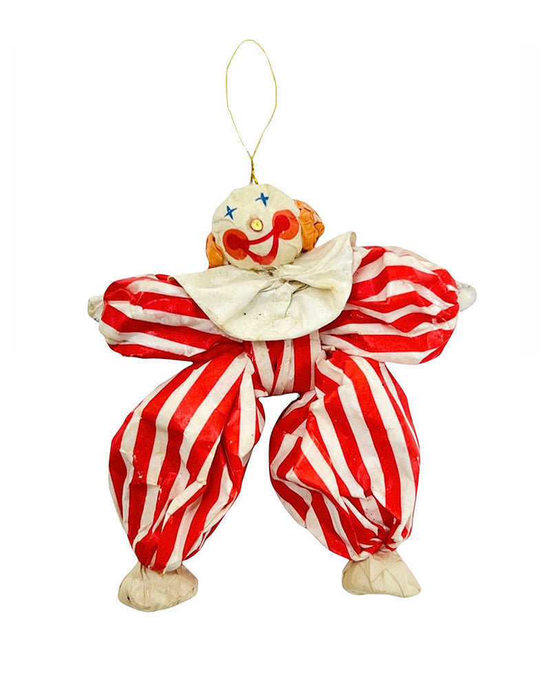 Vintage Papier-Mâché Puffy Clown Ornament
