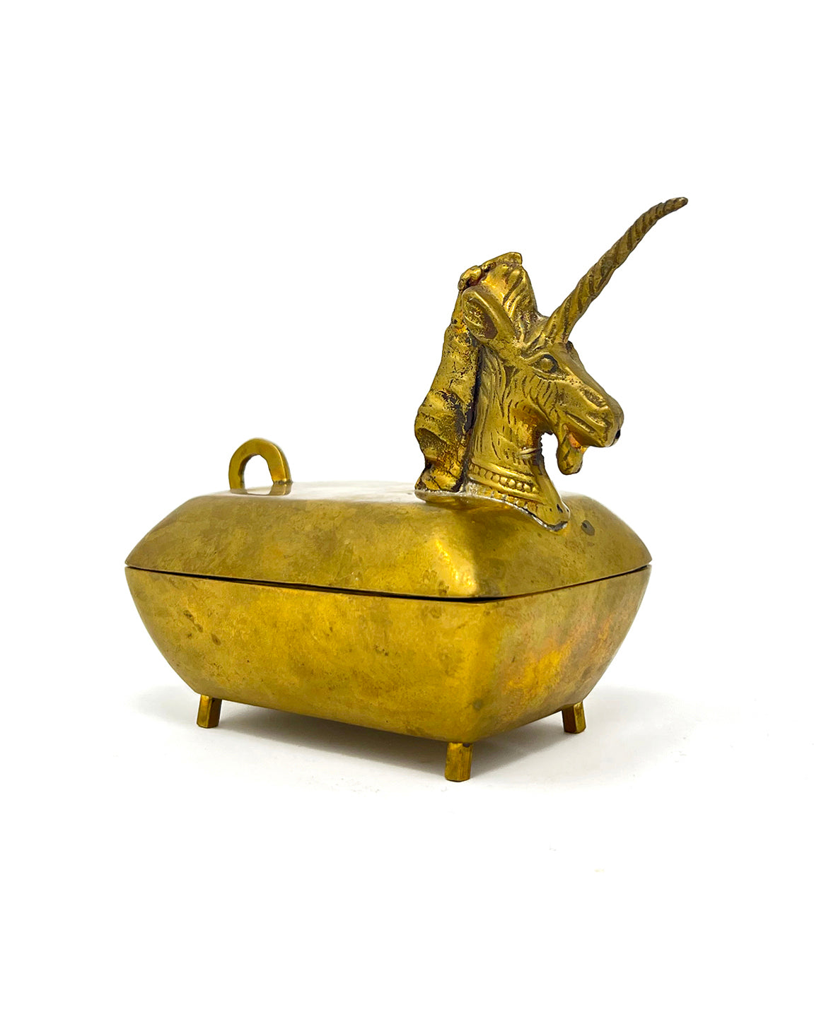 Vintage Bearded Unicorn Trinket Box
