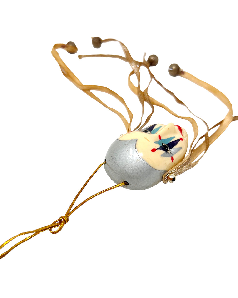 Vintage Harlequin Face Long Ornament, 1980s