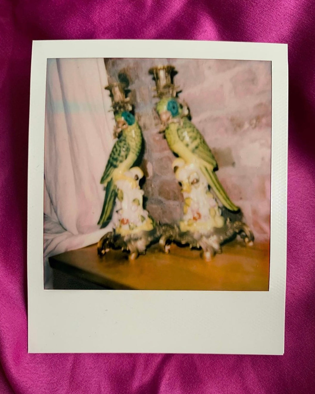 Bougie Parrots Porcelain Candlesticks
