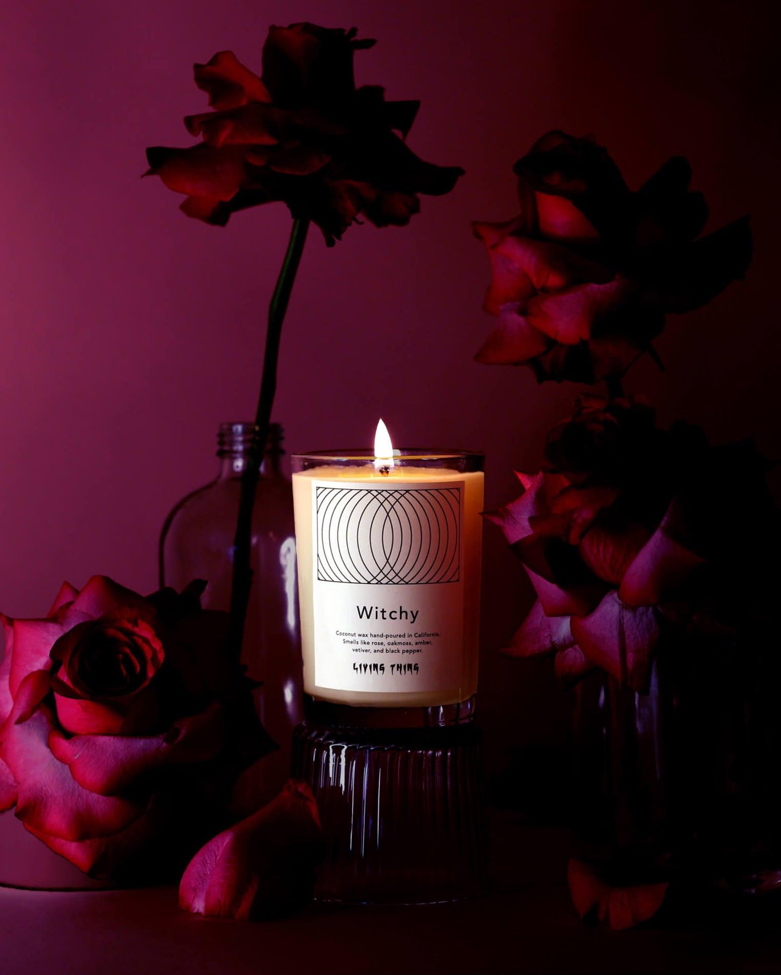 Witchy Candle: Amber, Oakmoss + Rose Forest