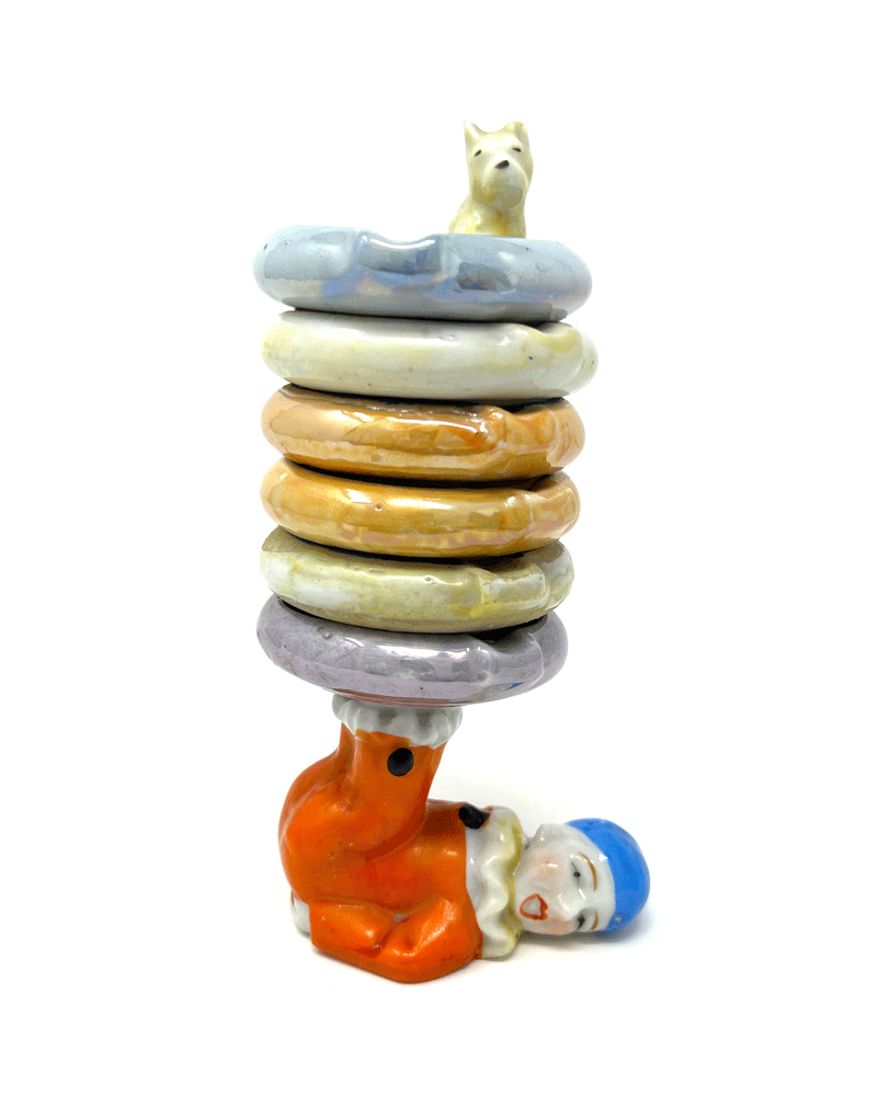 Vintage Pierrot Clown Ashtray Set