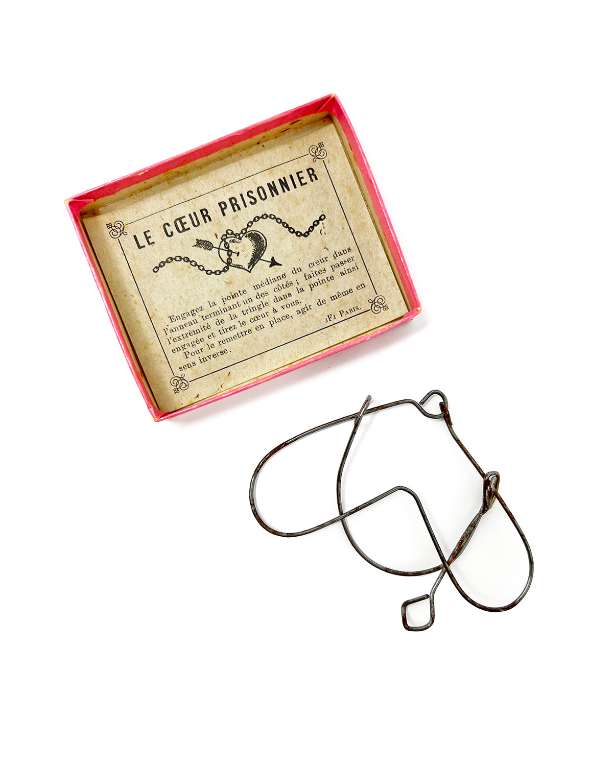 Antique French Tanglement Puzzle c.1900 – "Le Coeur Prisonnier"