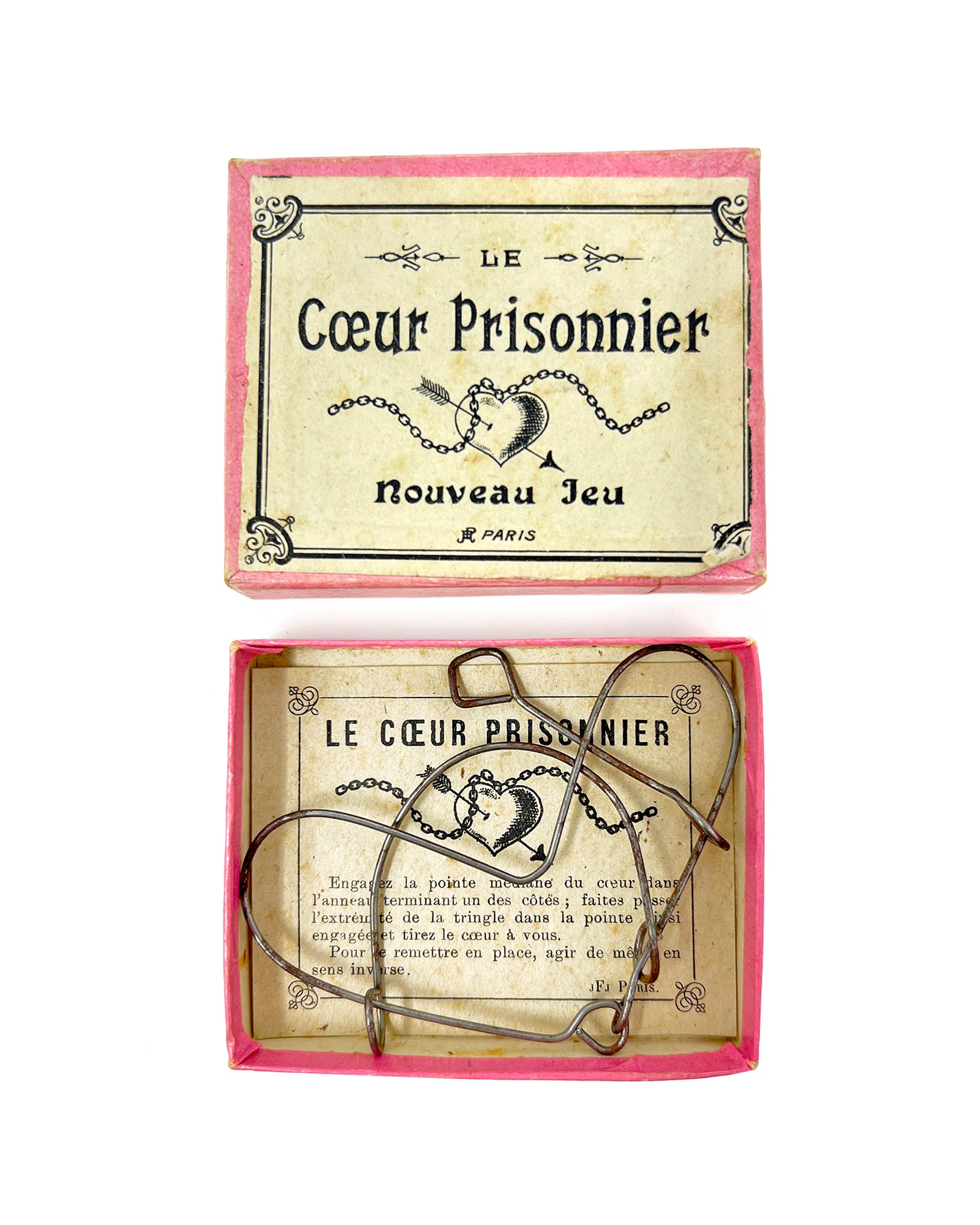 Antique French Tanglement Puzzle c.1900 – "Le Coeur Prisonnier"