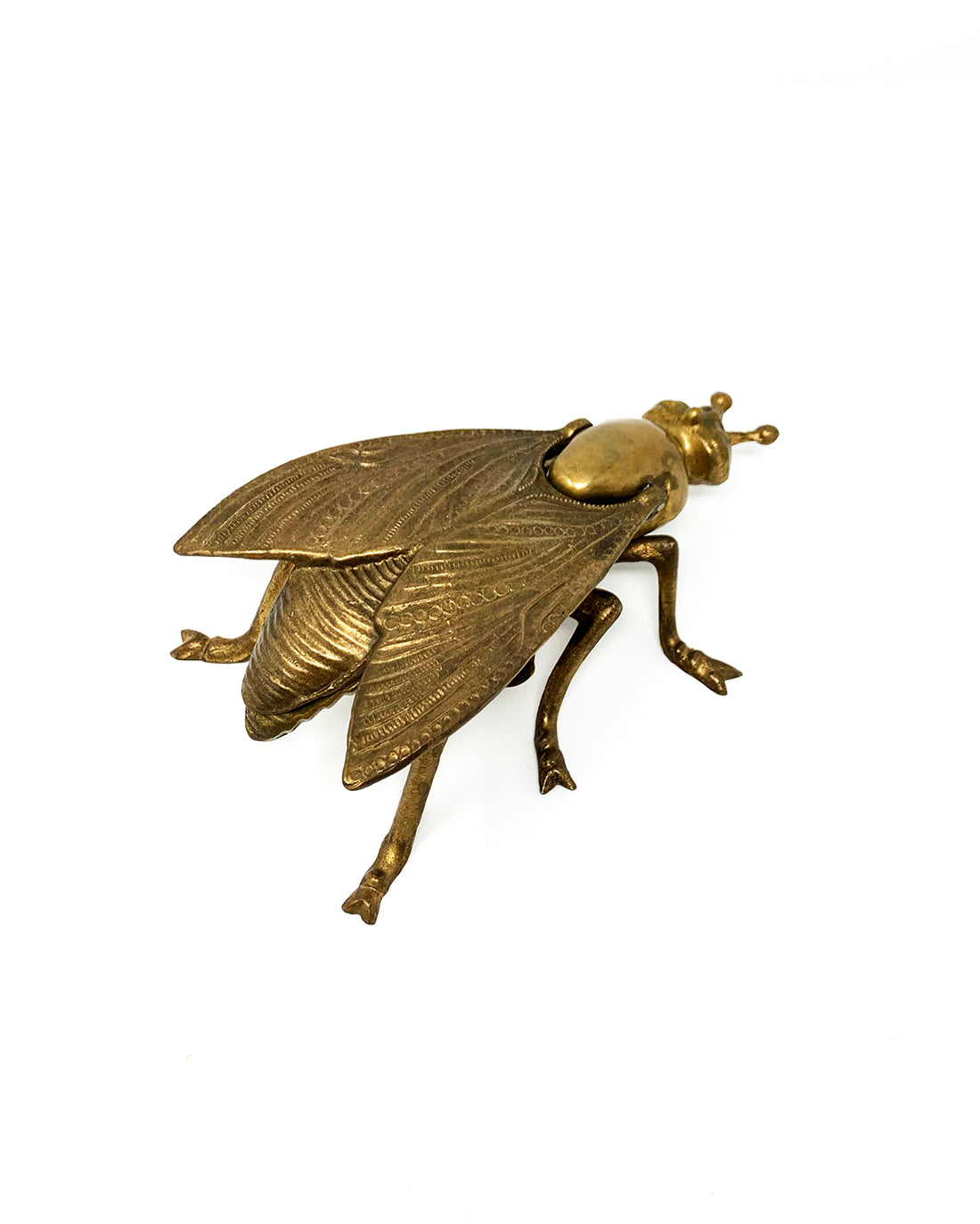 Vintage Brass Flip-Up Fly Ashtray / Trinket Box - Kiki Wonder