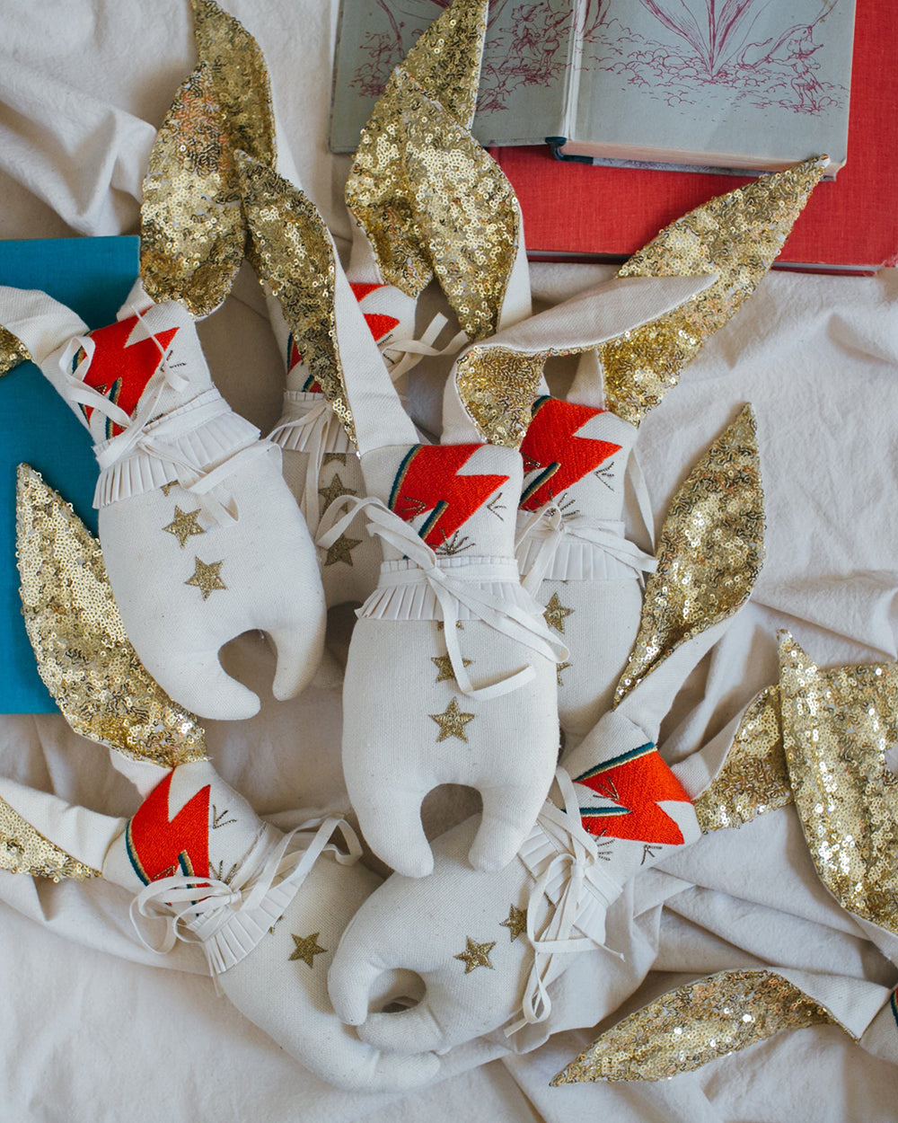 Bowie Bunny Cotton-Filled Art Doll by Skippy Cotton