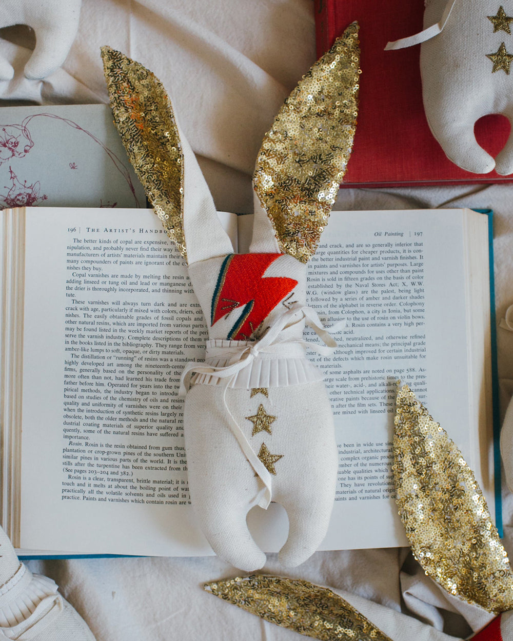 Bowie Bunny Cotton-Filled Art Doll by Skippy Cotton