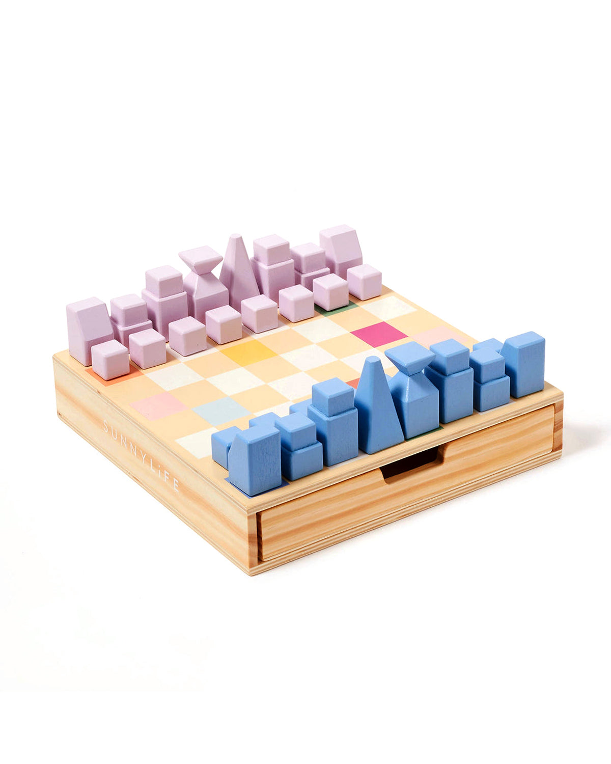 Geometric Wooden Chess Set
