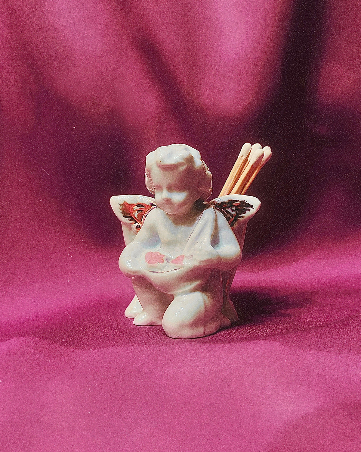 Vintage Cupid Match Holder