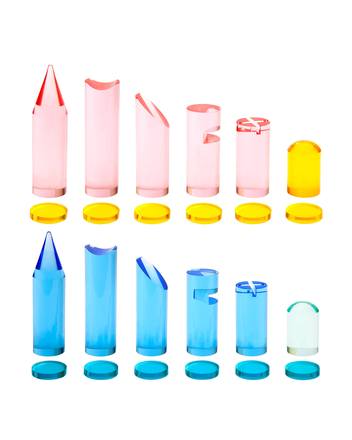 Rainbow Lucite Chess and Checkers Set