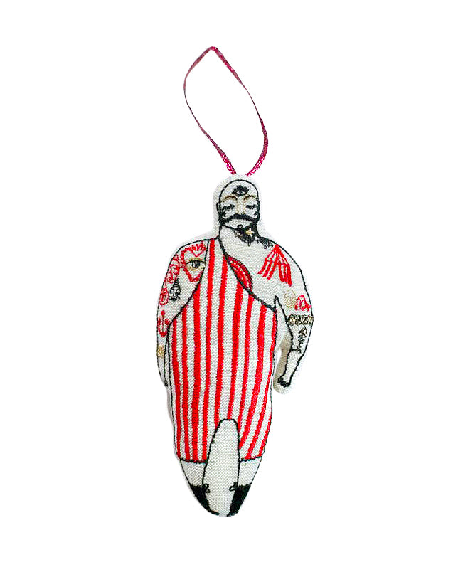 Tattooed Strong Man Ornament