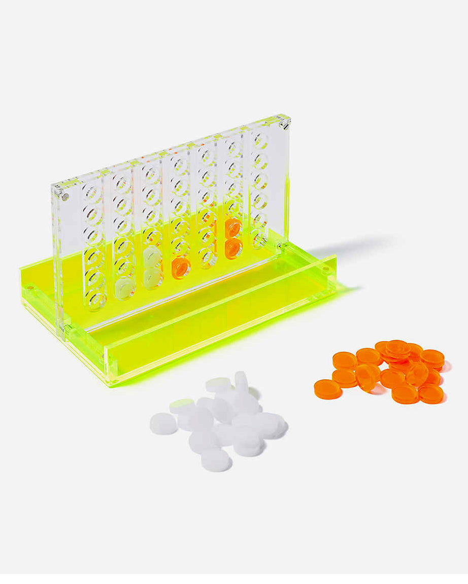 Neon Lucite 4 In A Row, Travel Size