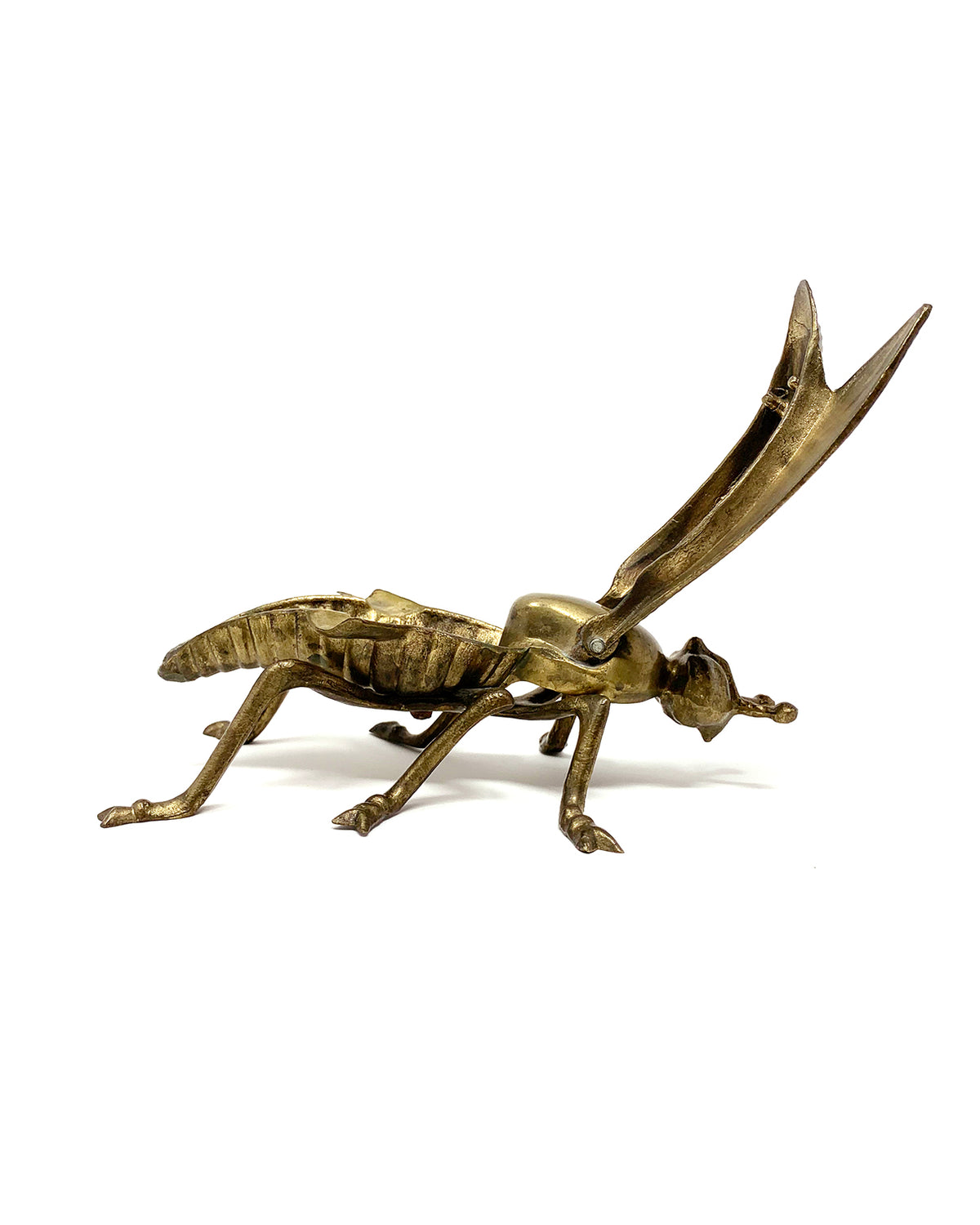 Vintage Brass Flip-Up Fly Ashtray / Trinket Box