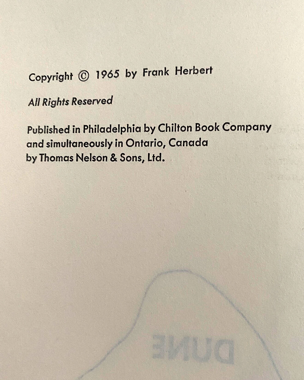 Vintage 'Dune' by Frank Herbert, 1965, Book Club Edition