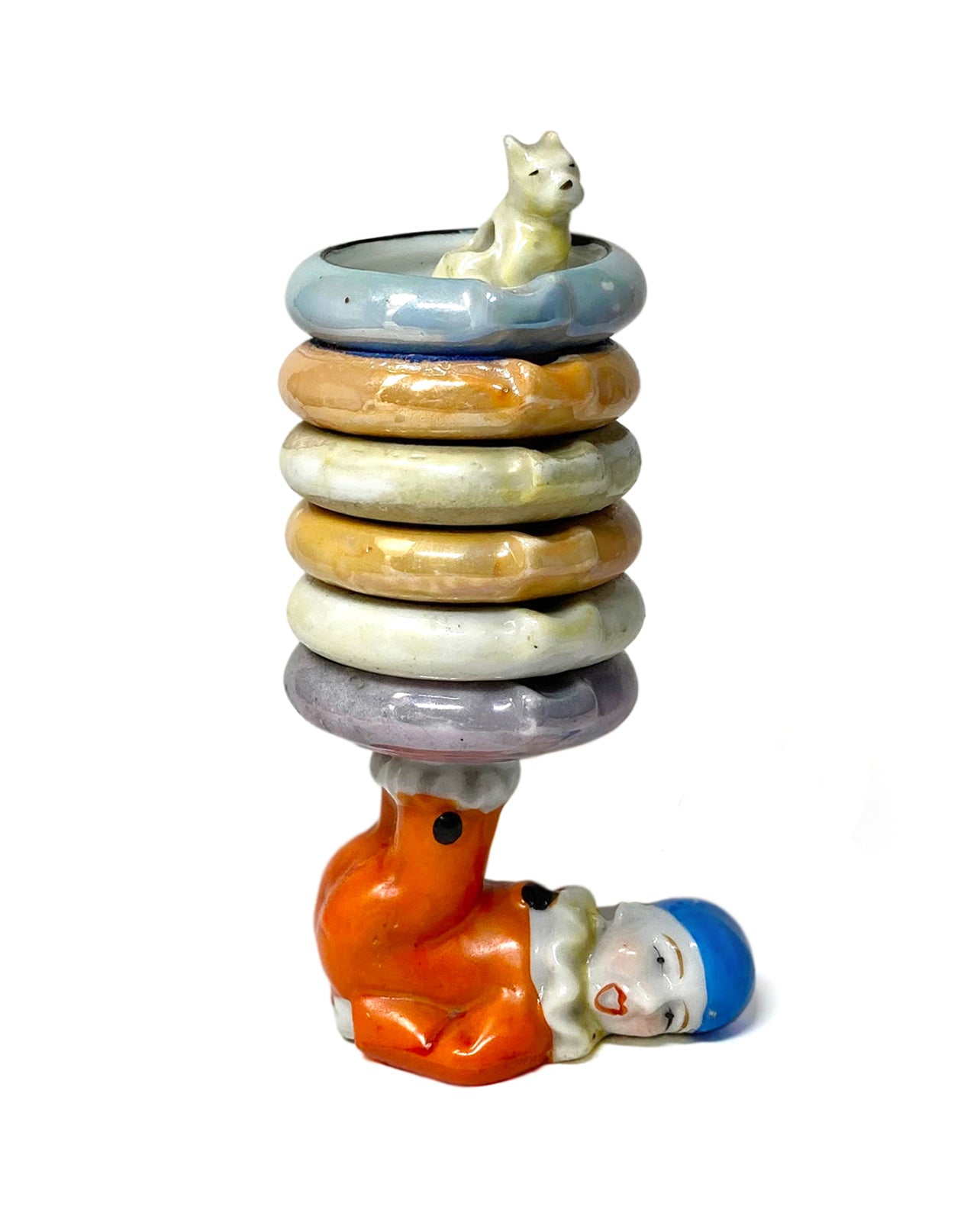Vintage Pierrot Clown Ashtray Set