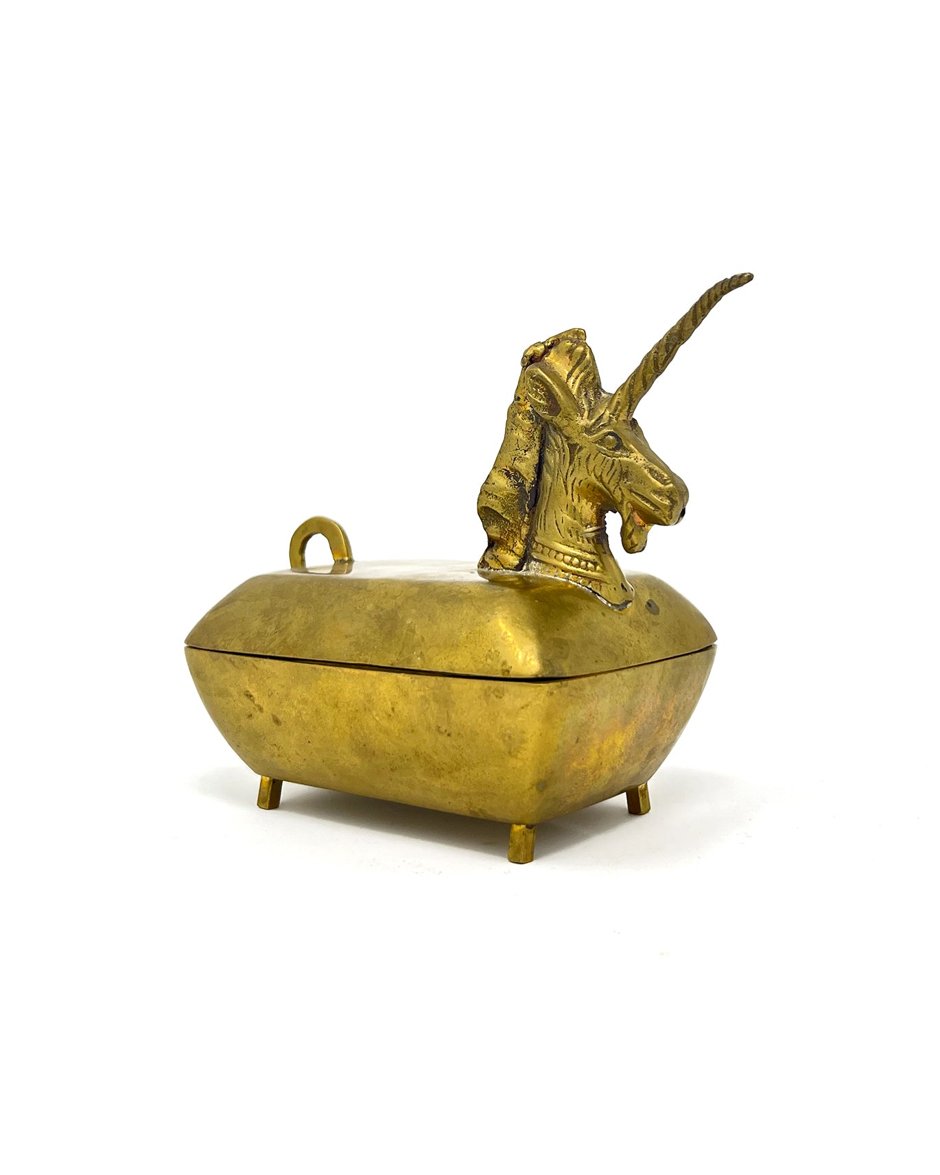 Vintage Bearded Unicorn Trinket Box